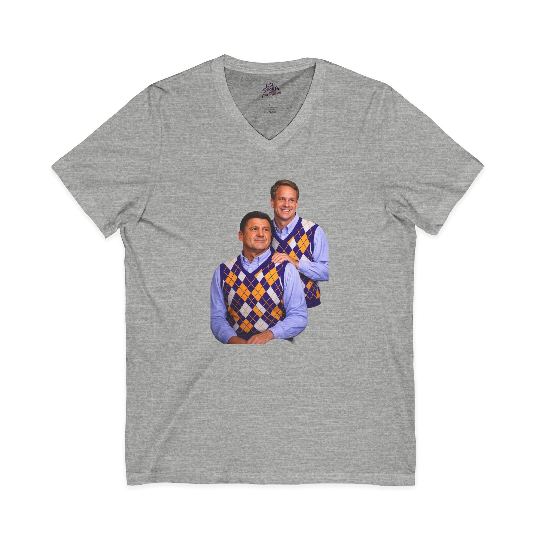 LSU Sports V-Neck Tee — "LSU Sports with Chad Blouin" Fan Shirt