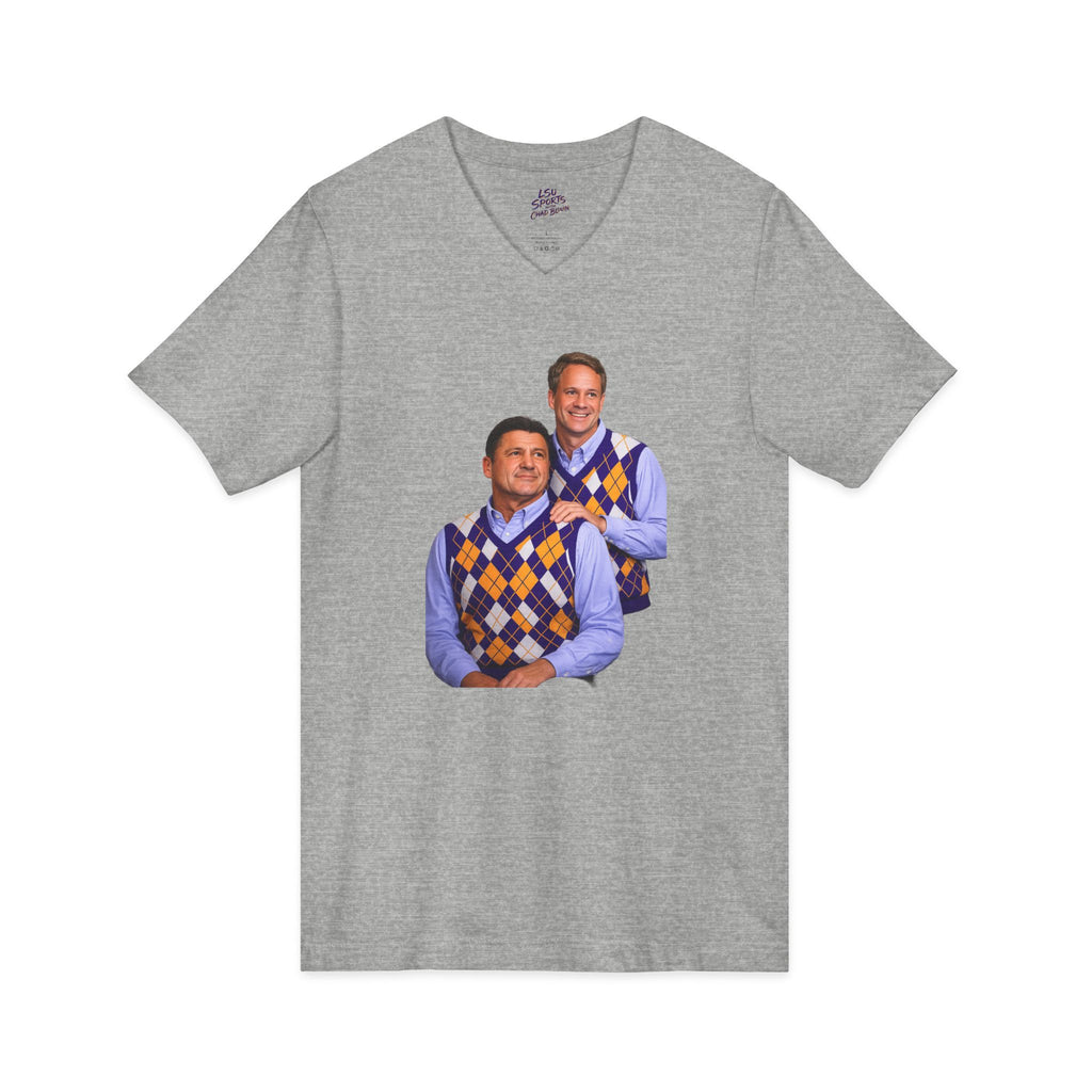 LSU Sports V-Neck Tee — "LSU Sports with Chad Blouin" Fan Shirt