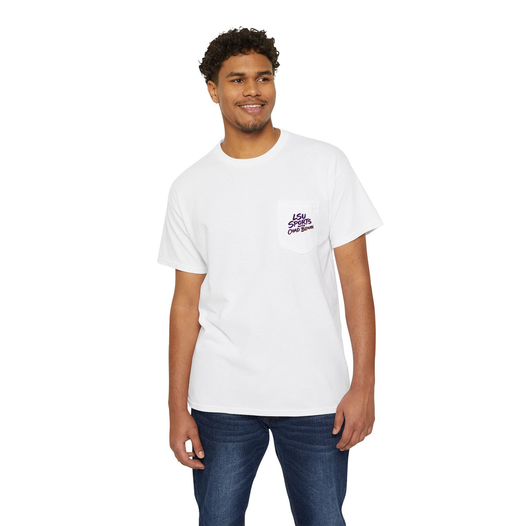 Pocket Graphic Tee — Small Yellow Lion Pocket Print