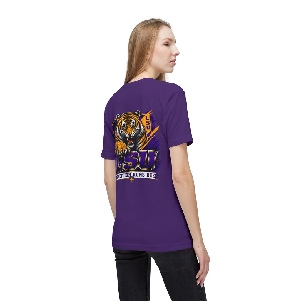My View of the World LSU Inspired Shirt | Purple & Gold Tiger Eye Graphic Tee | Louisiana Football Fan Shirt | Game Day Back Print