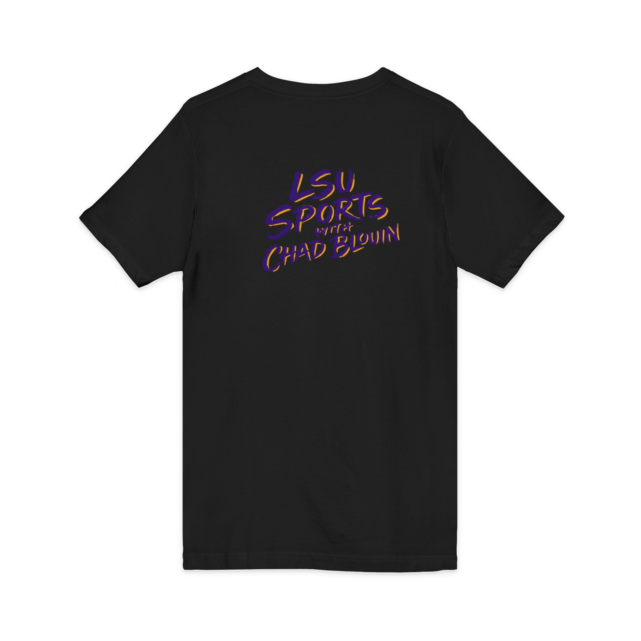 LSU Sports V-Neck Tee — "LSU Sports with Chad Blouin" Fan Shirt