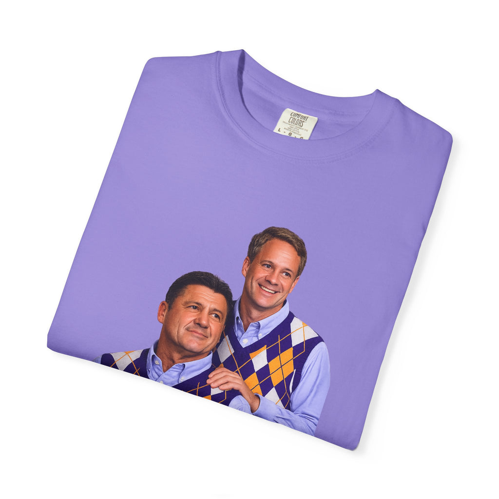 Funny Matching Argyle Portrait T-Shirt — Retro Twin Sweater Vest Photo Tee