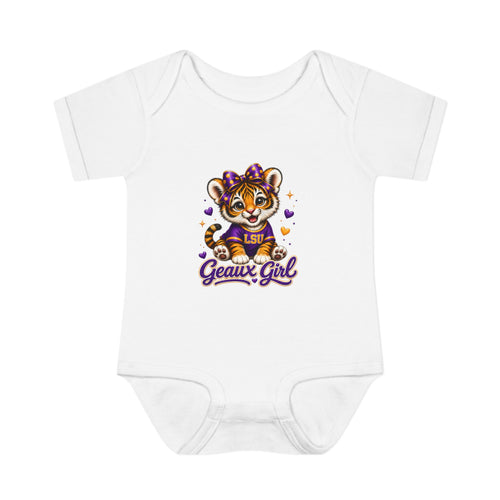 Geaux Girl LSU Tiger Infant Bodysuit — LSU Inspired Baby Announcement