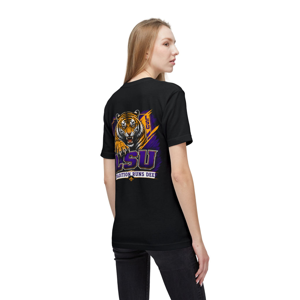 My View of the World LSU Inspired Shirt | Purple & Gold Tiger Eye Graphic Tee | Louisiana Football Fan Shirt | Game Day Back Print