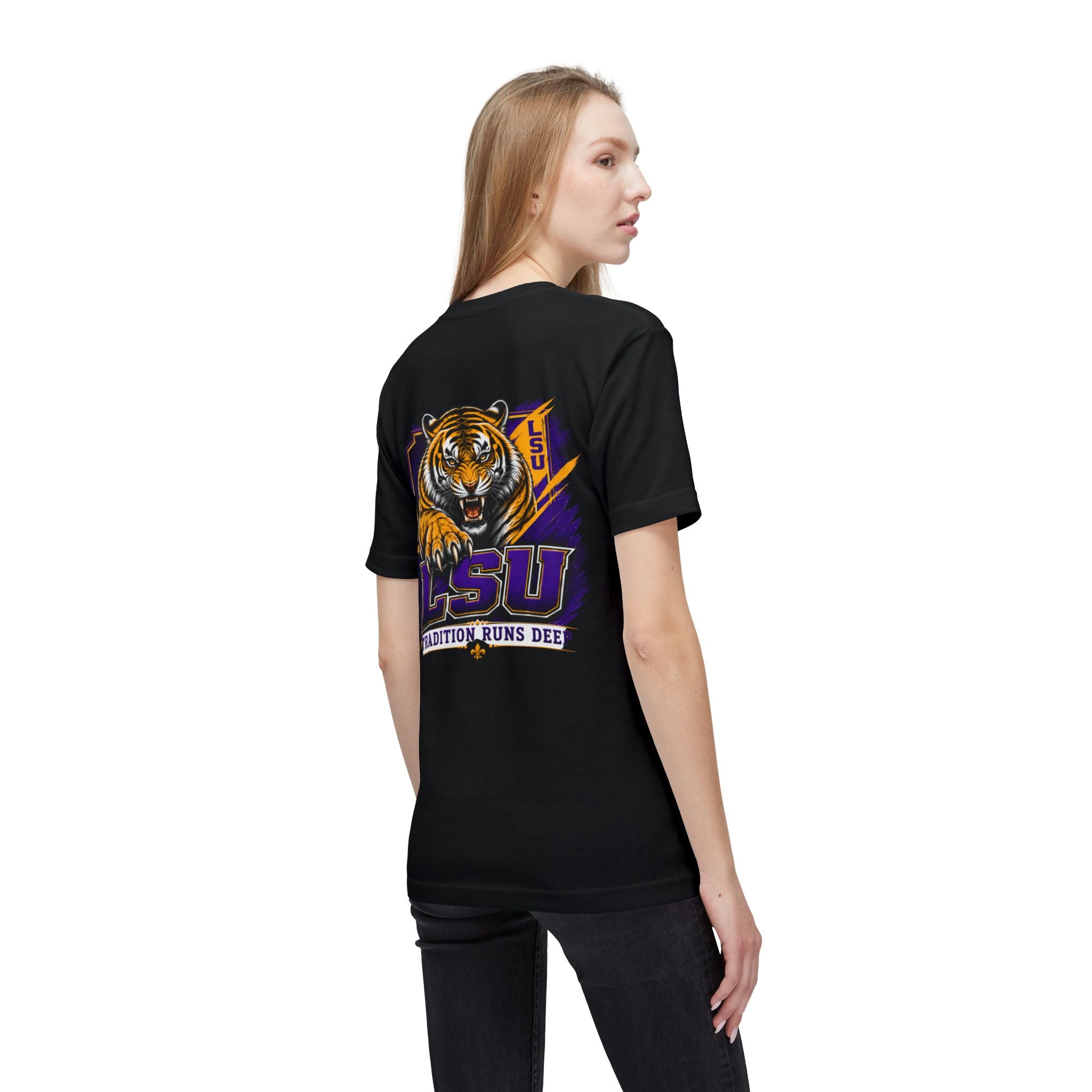 My View of the World LSU Inspired Shirt | Purple & Gold Tiger Eye Graphic Tee | Louisiana Football Fan Shirt | Game Day Back Print