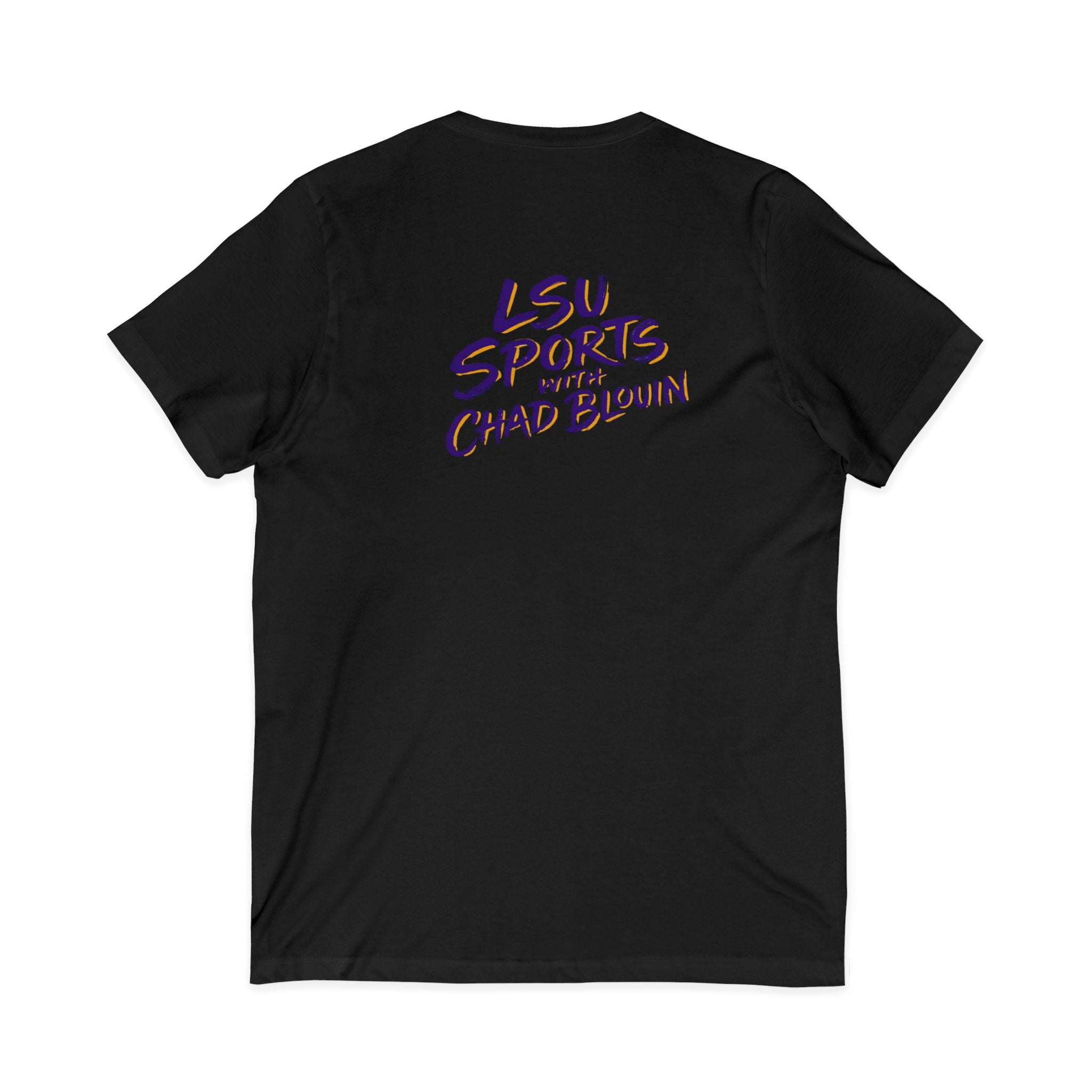 LSU Sports V-Neck Tee — "LSU Sports with Chad Blouin" Fan Shirt