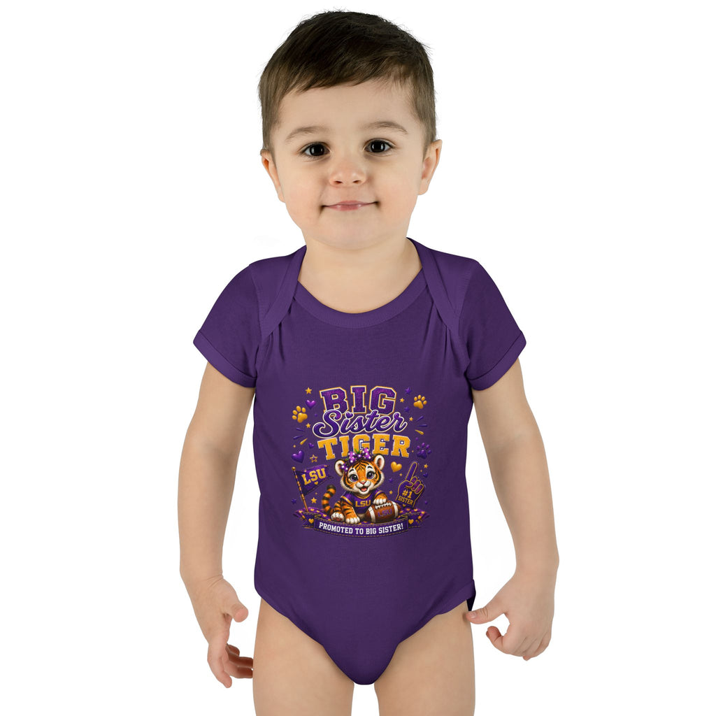Big Sister Tiger Infant Bodysuit — LSU Inspired Baby Announcement