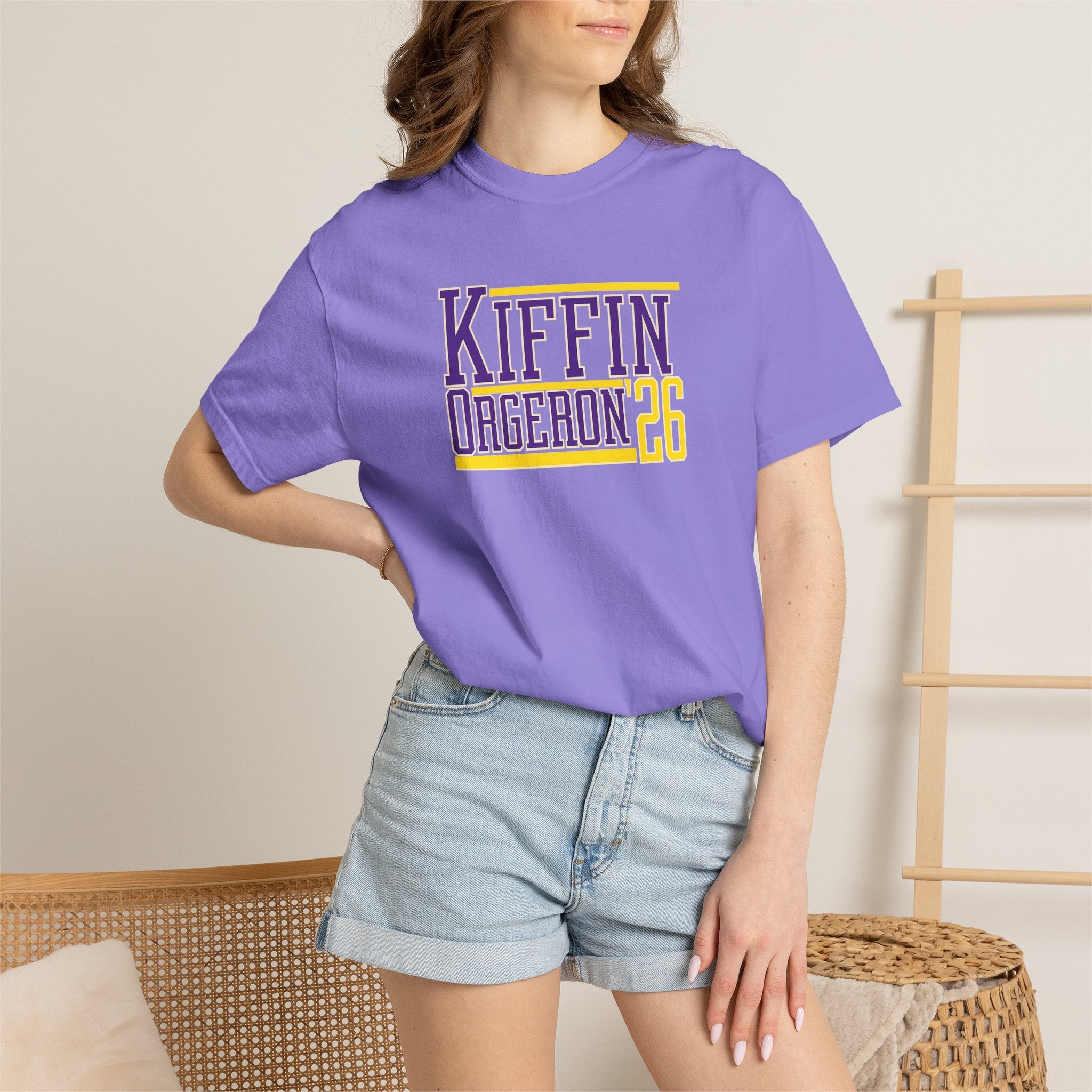 Kiffin Ogeaeon 26 Graphic T-Shirt — Purple & Gold Sports Tribute