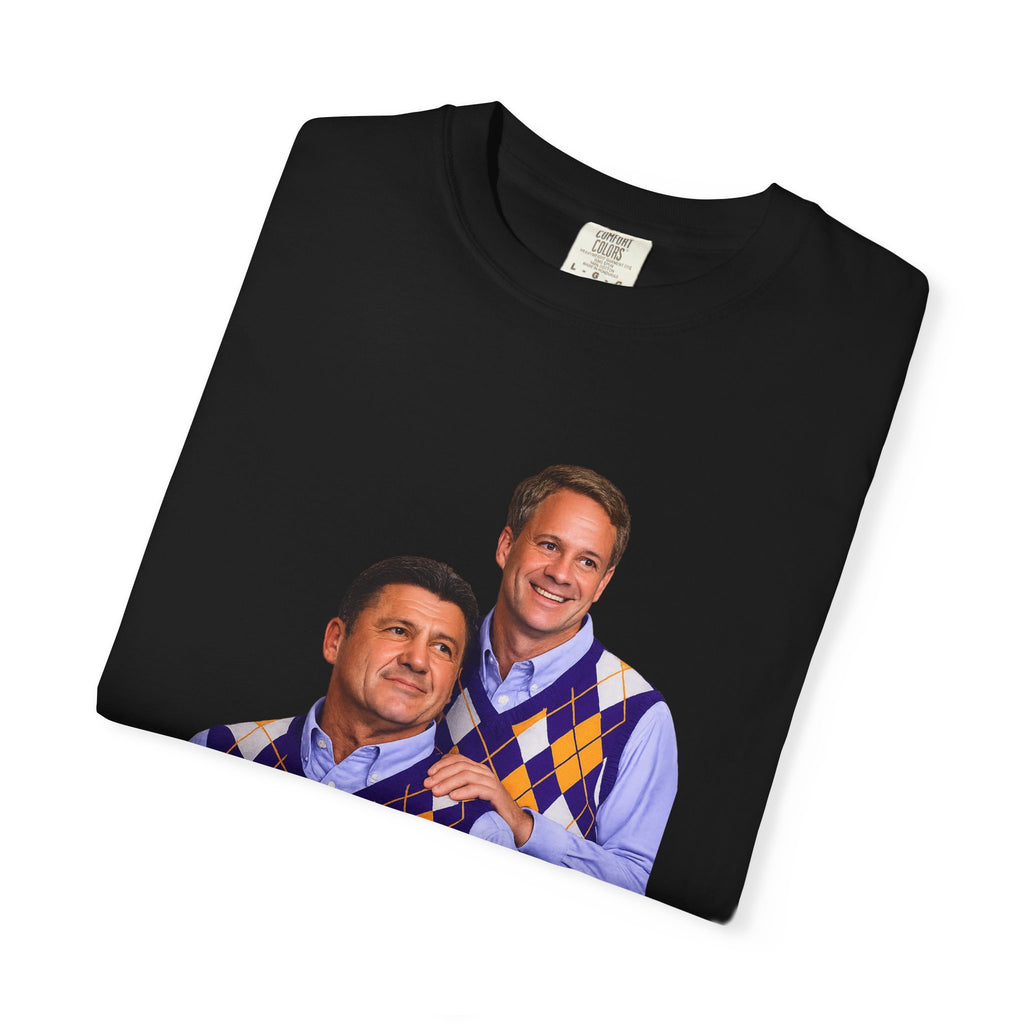 Funny Matching Argyle Portrait T-Shirt — Retro Twin Sweater Vest Photo Tee