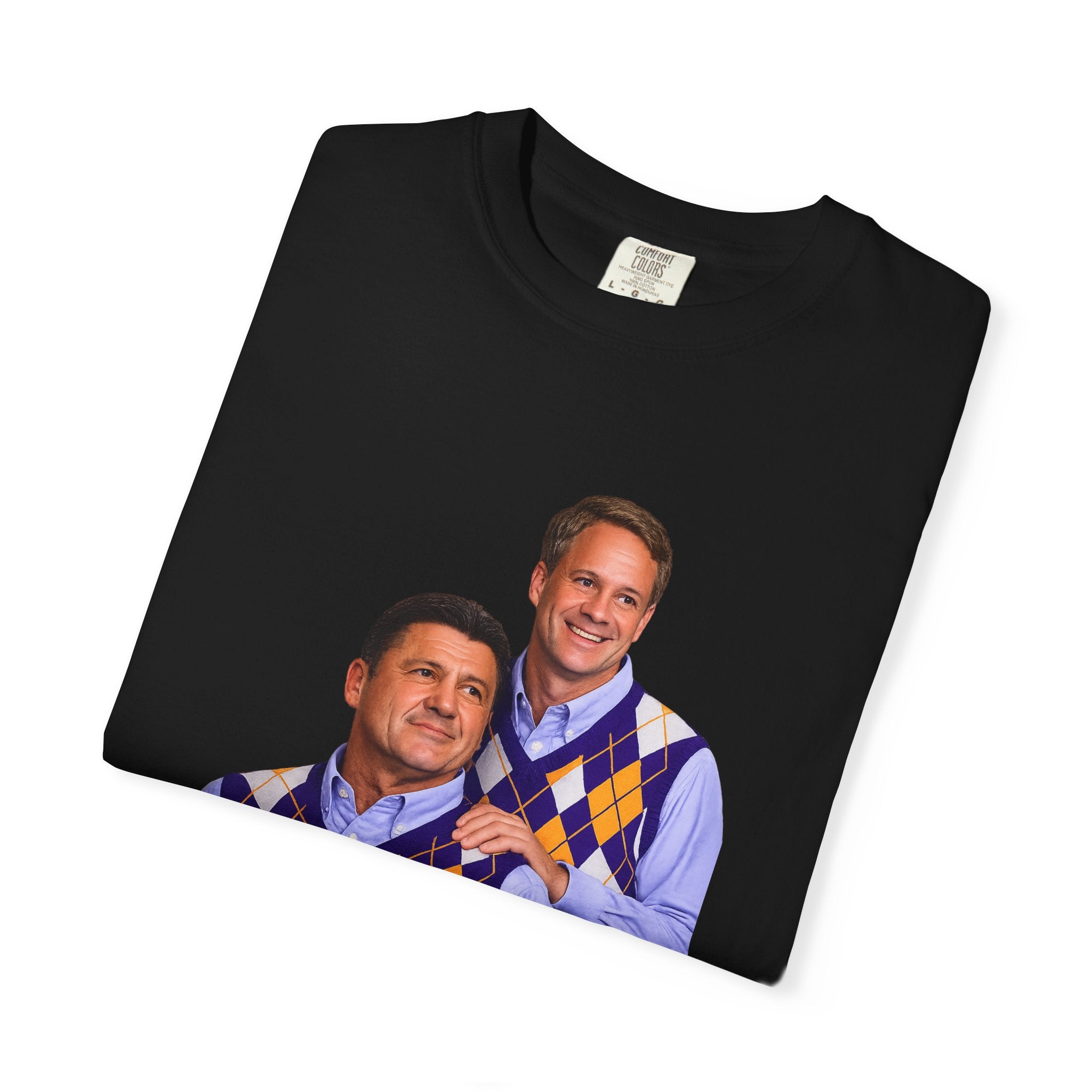 Funny Matching Argyle Portrait T-Shirt — Retro Twin Sweater Vest Photo Tee