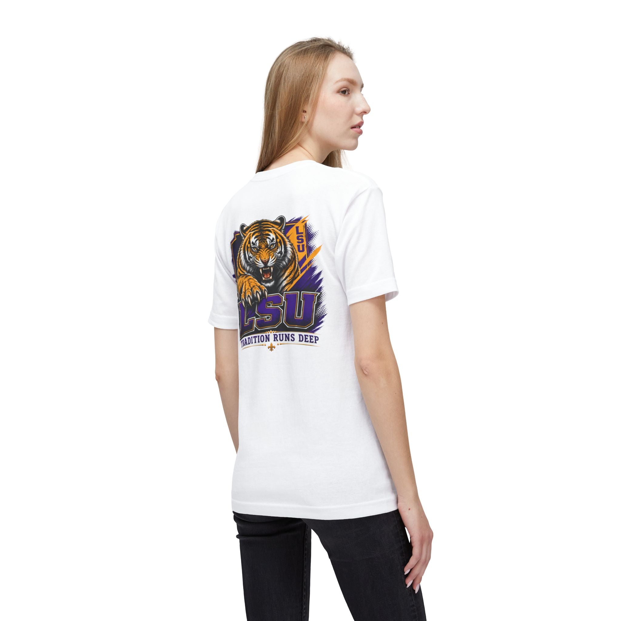 My View of the World LSU Inspired Shirt | Purple & Gold Tiger Eye Graphic Tee | Louisiana Football Fan Shirt | Game Day Back Print