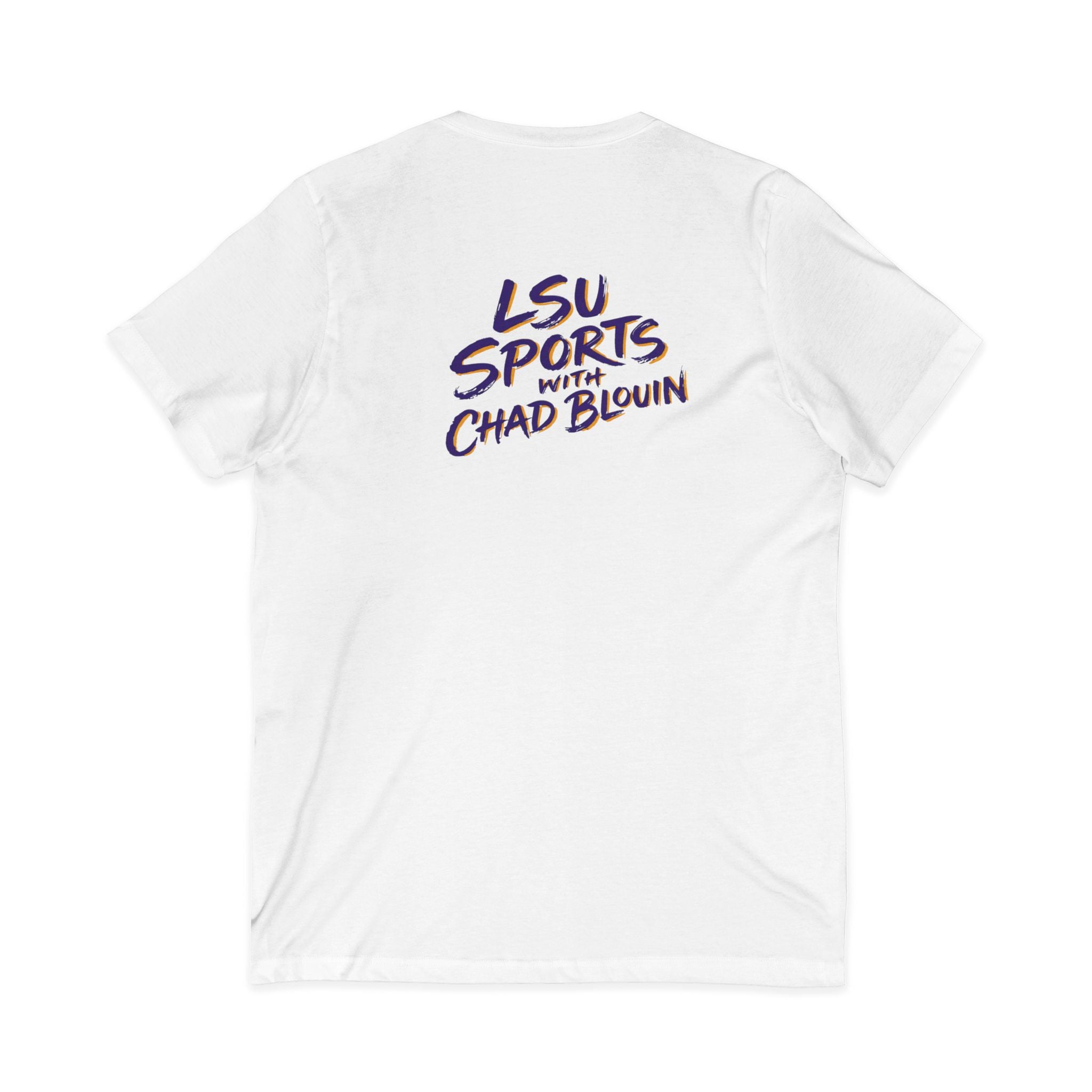 LSU Sports V-Neck Tee — "LSU Sports with Chad Blouin" Fan Shirt