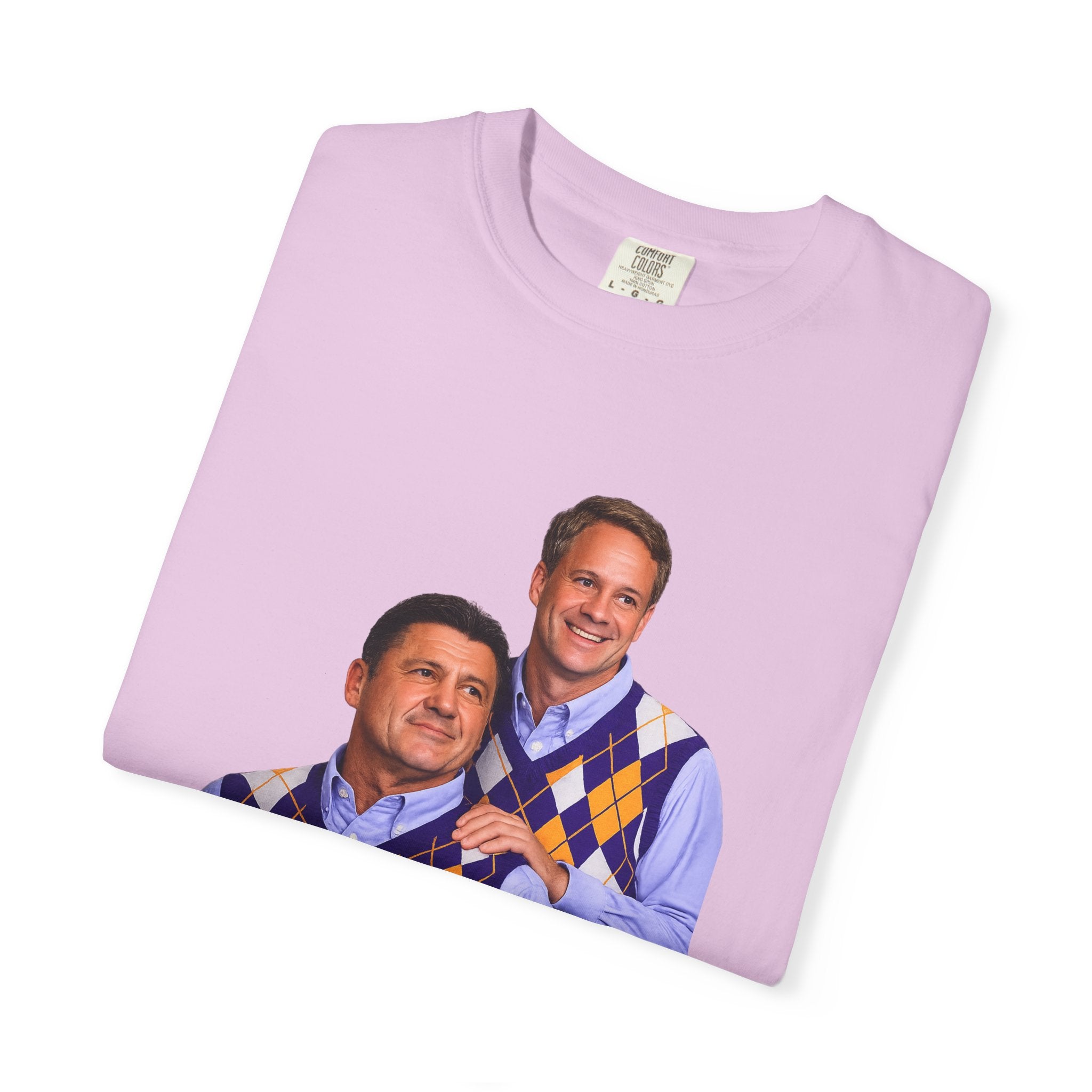 Funny Matching Argyle Portrait T-Shirt — Retro Twin Sweater Vest Photo Tee
