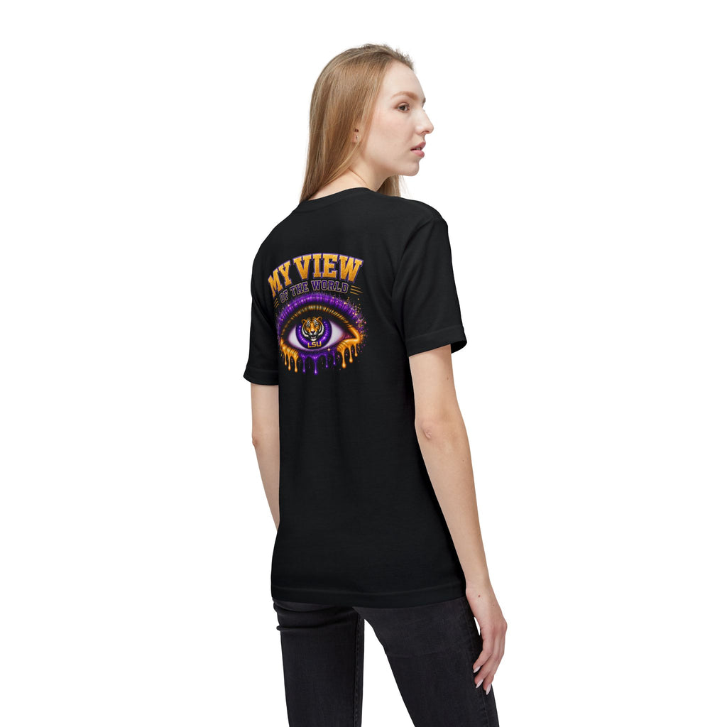 Copy of My View of the World LSU Inspired Shirt | Purple & Gold Tiger Eye Graphic Tee | Louisiana Football Fan Shirt | Game Day Back Print