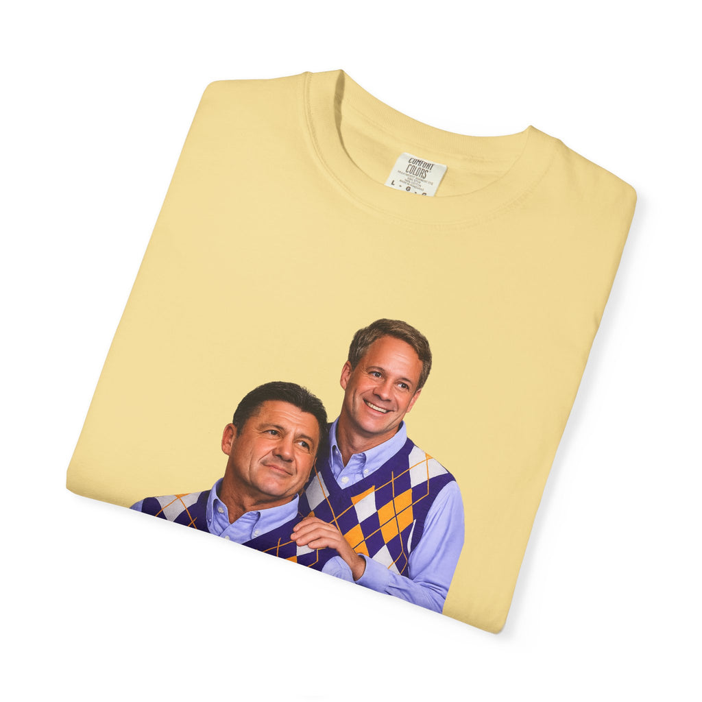 Funny Matching Argyle Portrait T-Shirt — Retro Twin Sweater Vest Photo Tee