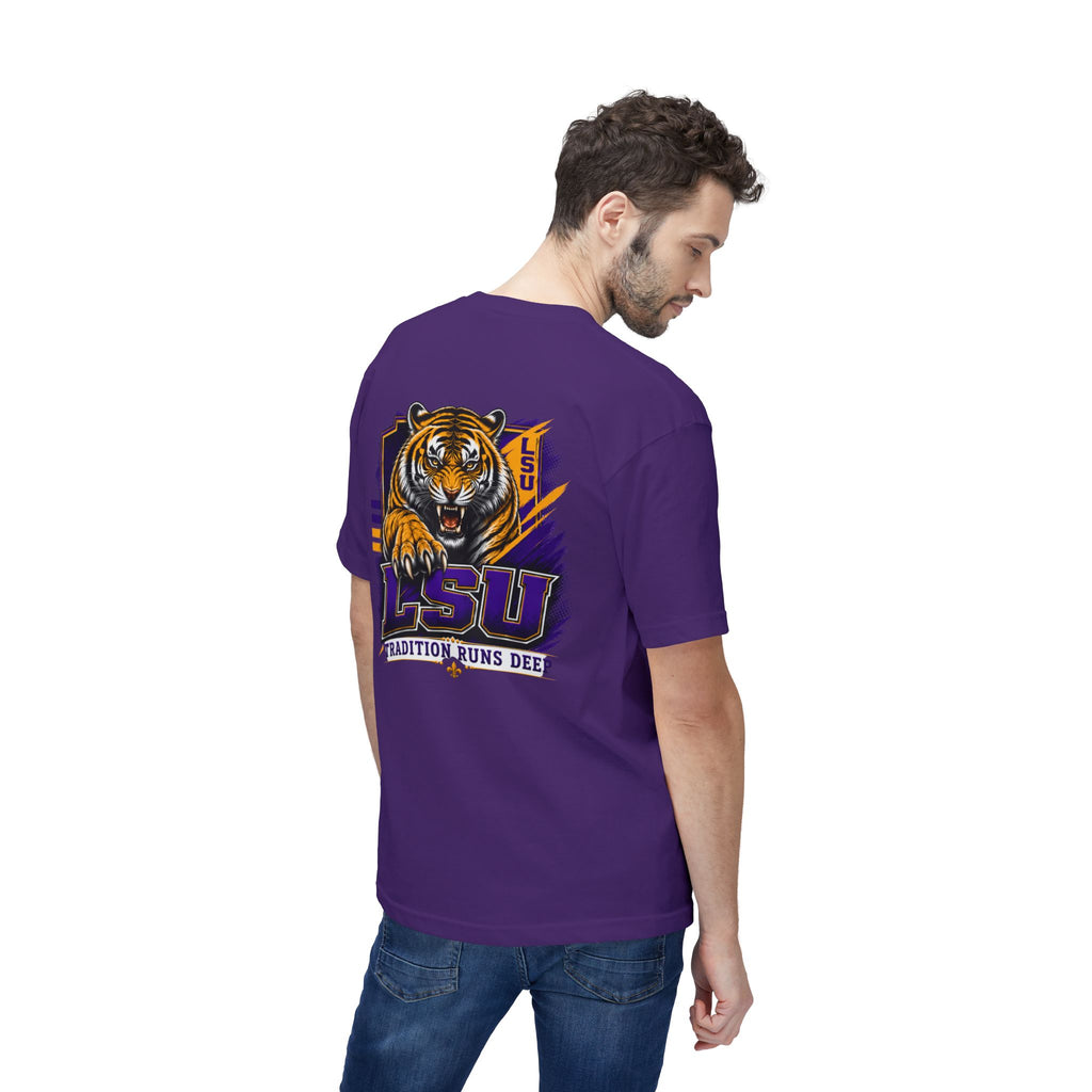My View of the World LSU Inspired Shirt | Purple & Gold Tiger Eye Graphic Tee | Louisiana Football Fan Shirt | Game Day Back Print