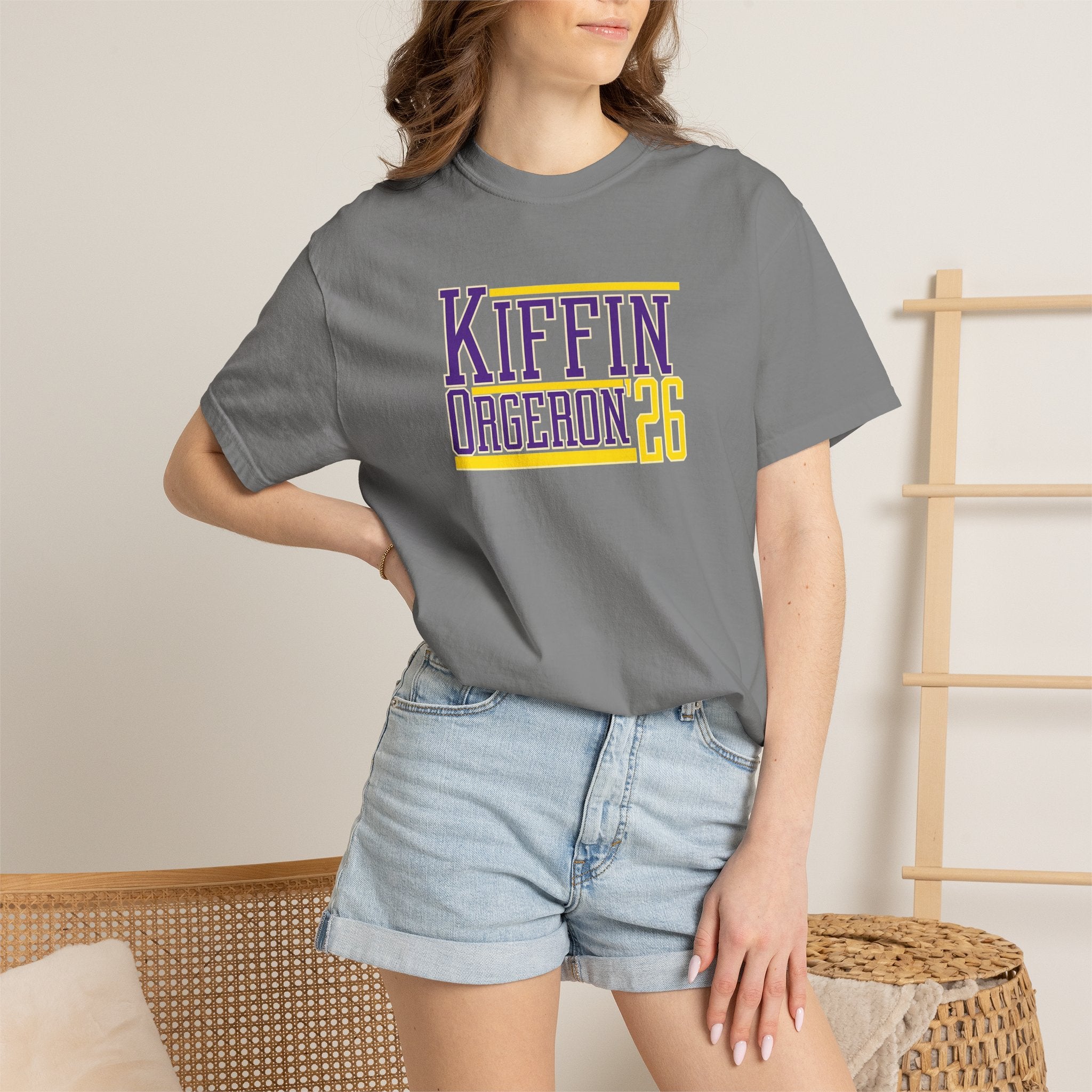 Kiffin Ogeaeon 26 Graphic T-Shirt — Purple & Gold Sports Tribute