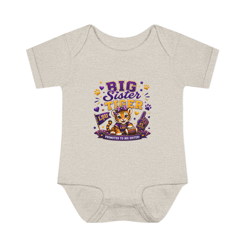 Big Sister Tiger Infant Bodysuit — LSU Inspired Baby Announcement