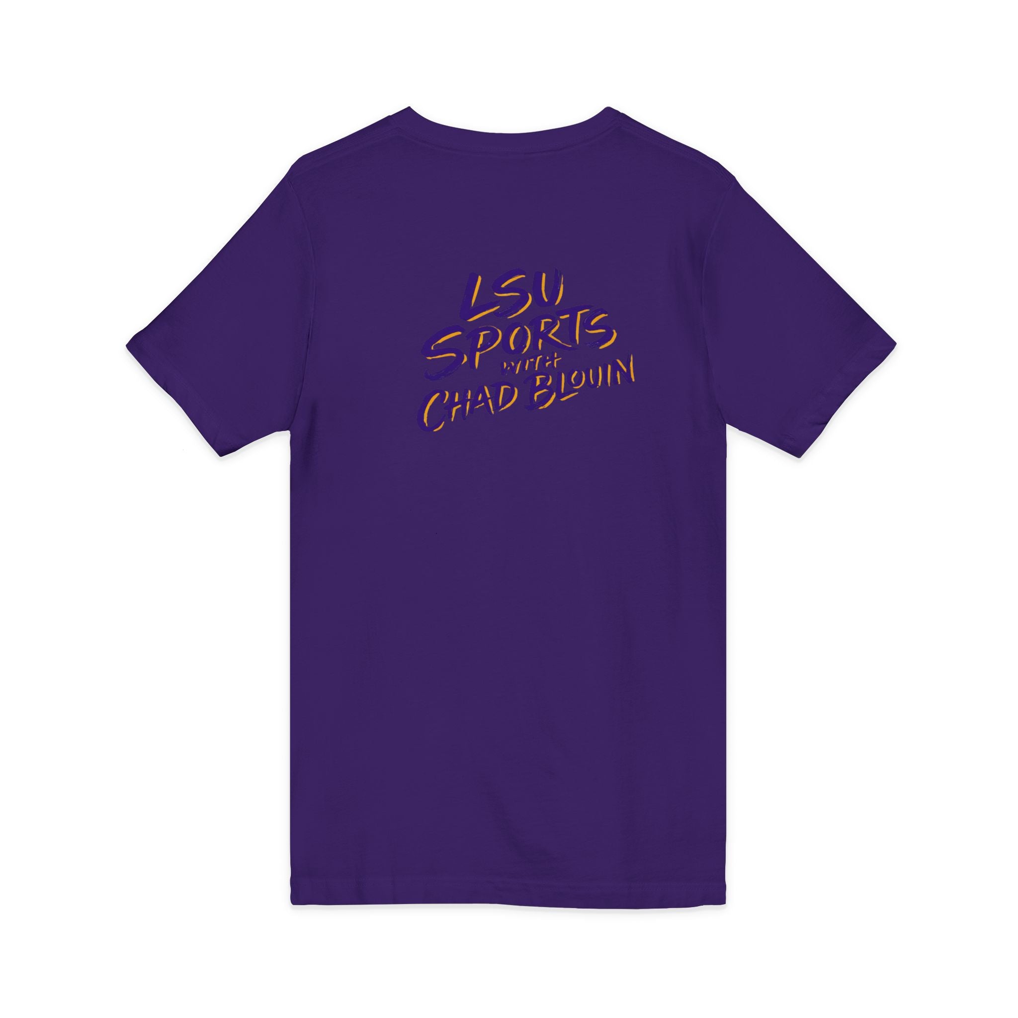 LSU Sports V-Neck Tee — "LSU Sports with Chad Blouin" Fan Shirt