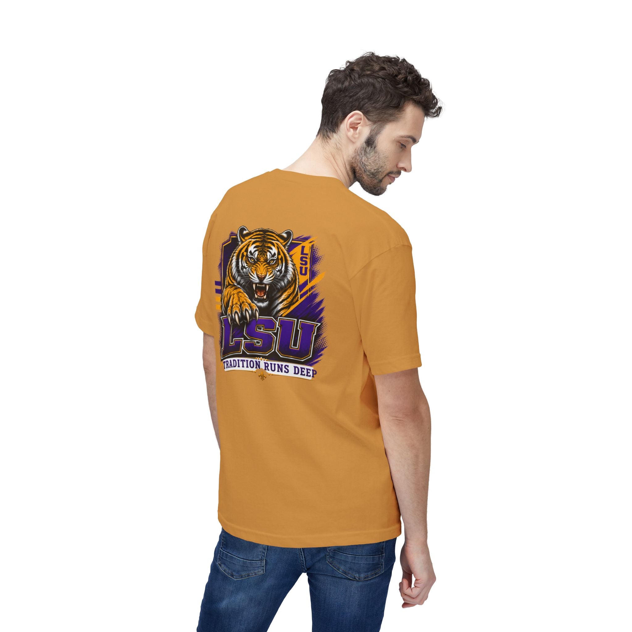 My View of the World LSU Inspired Shirt | Purple & Gold Tiger Eye Graphic Tee | Louisiana Football Fan Shirt | Game Day Back Print