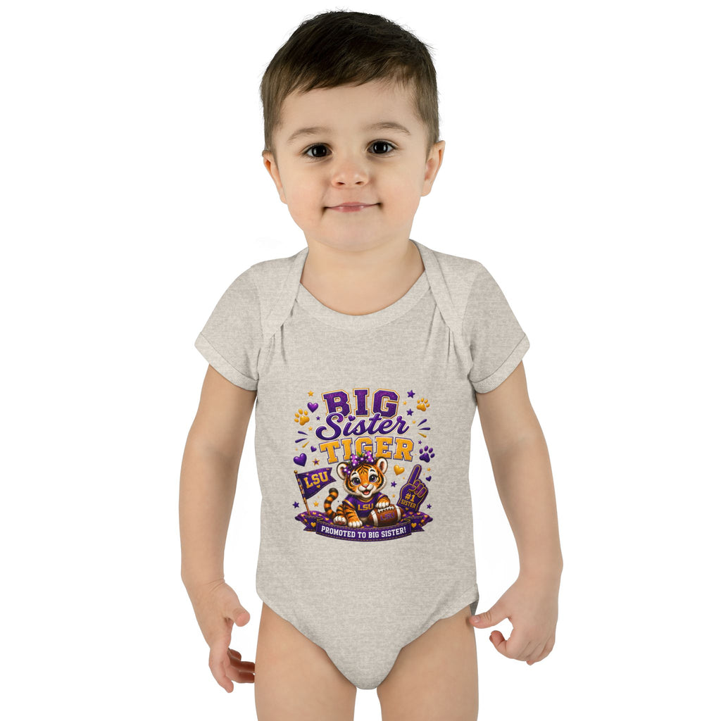 Big Sister Tiger Infant Bodysuit — LSU Inspired Baby Announcement