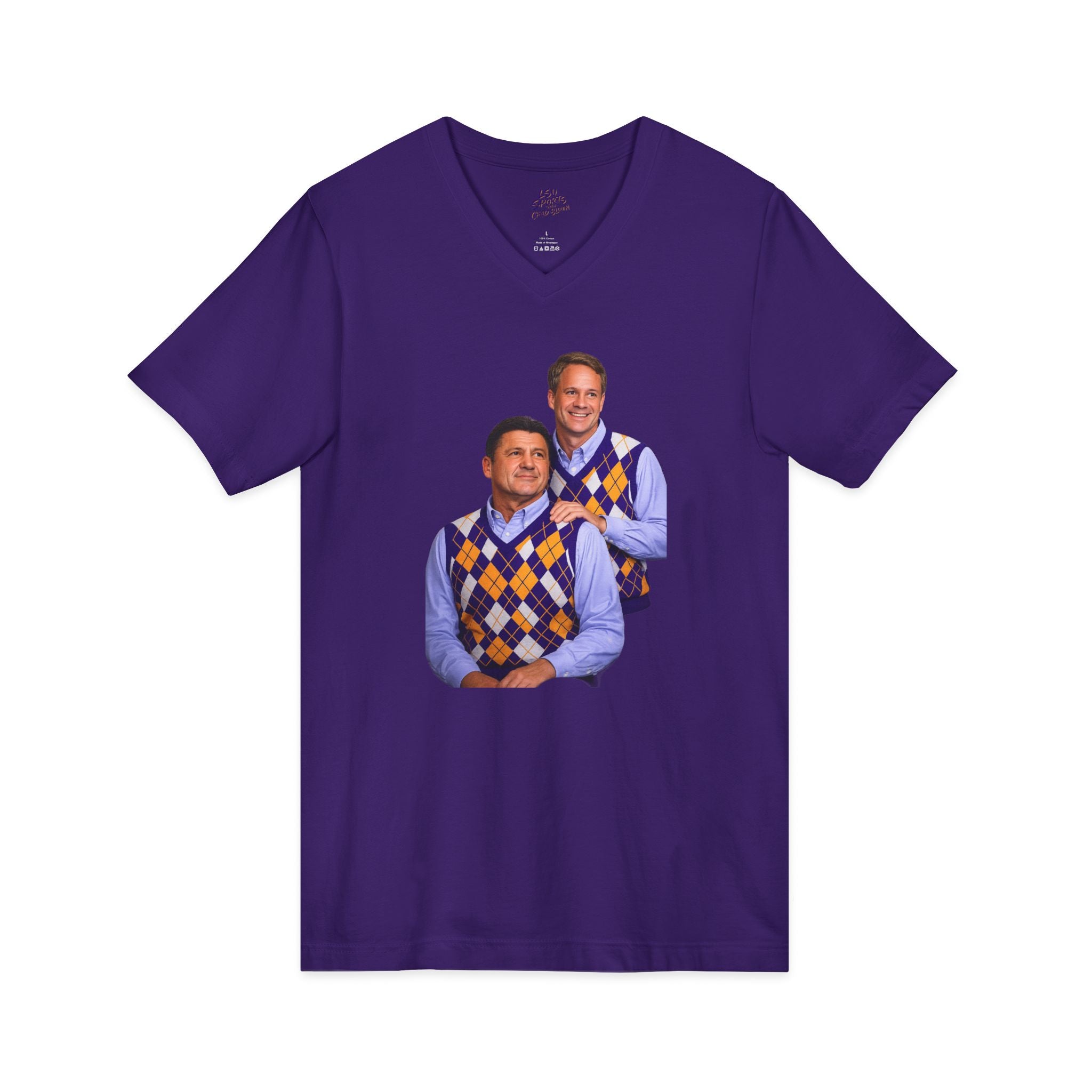 LSU Sports V-Neck Tee — "LSU Sports with Chad Blouin" Fan Shirt