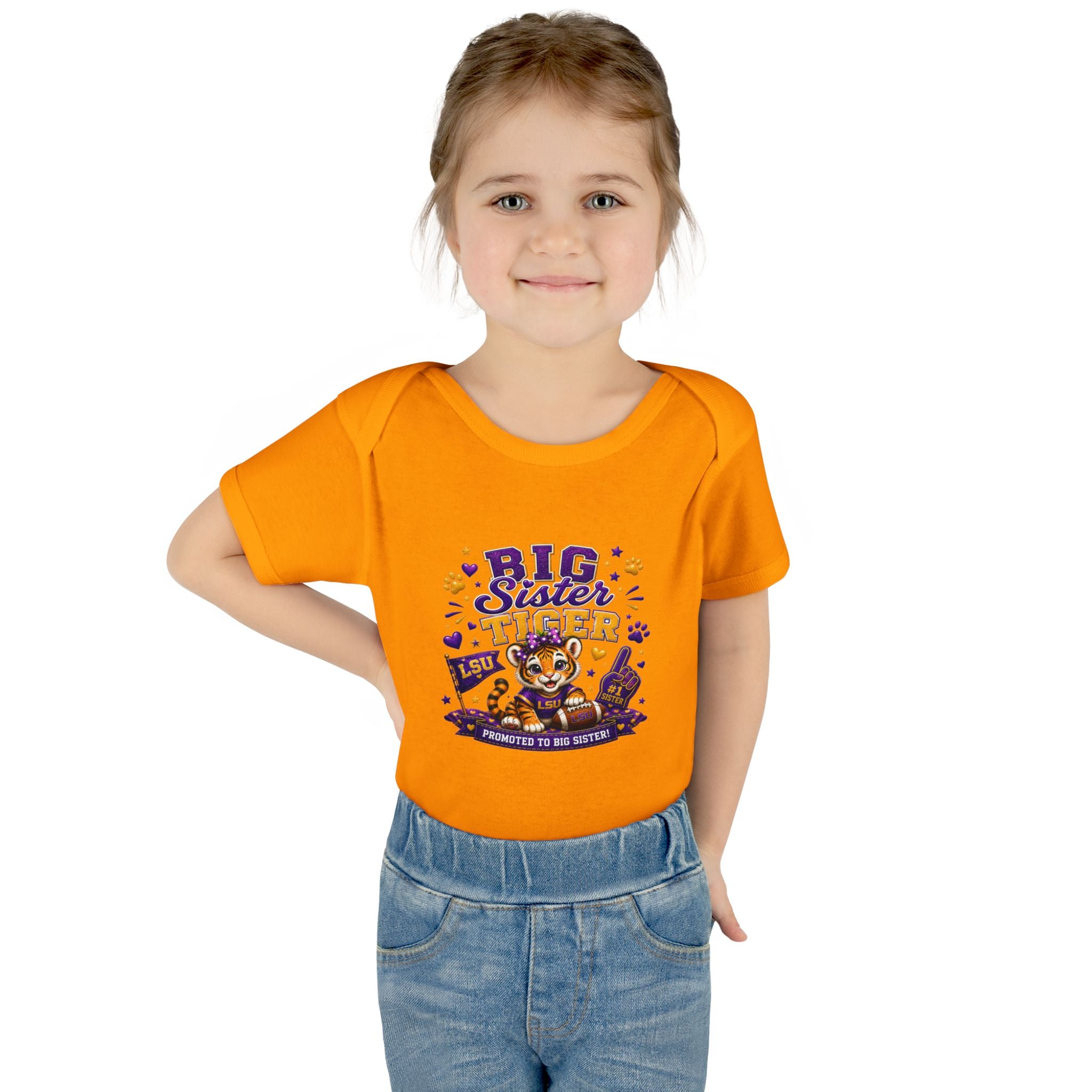 Big Sister Tiger Infant Bodysuit — LSU Inspired Baby Announcement