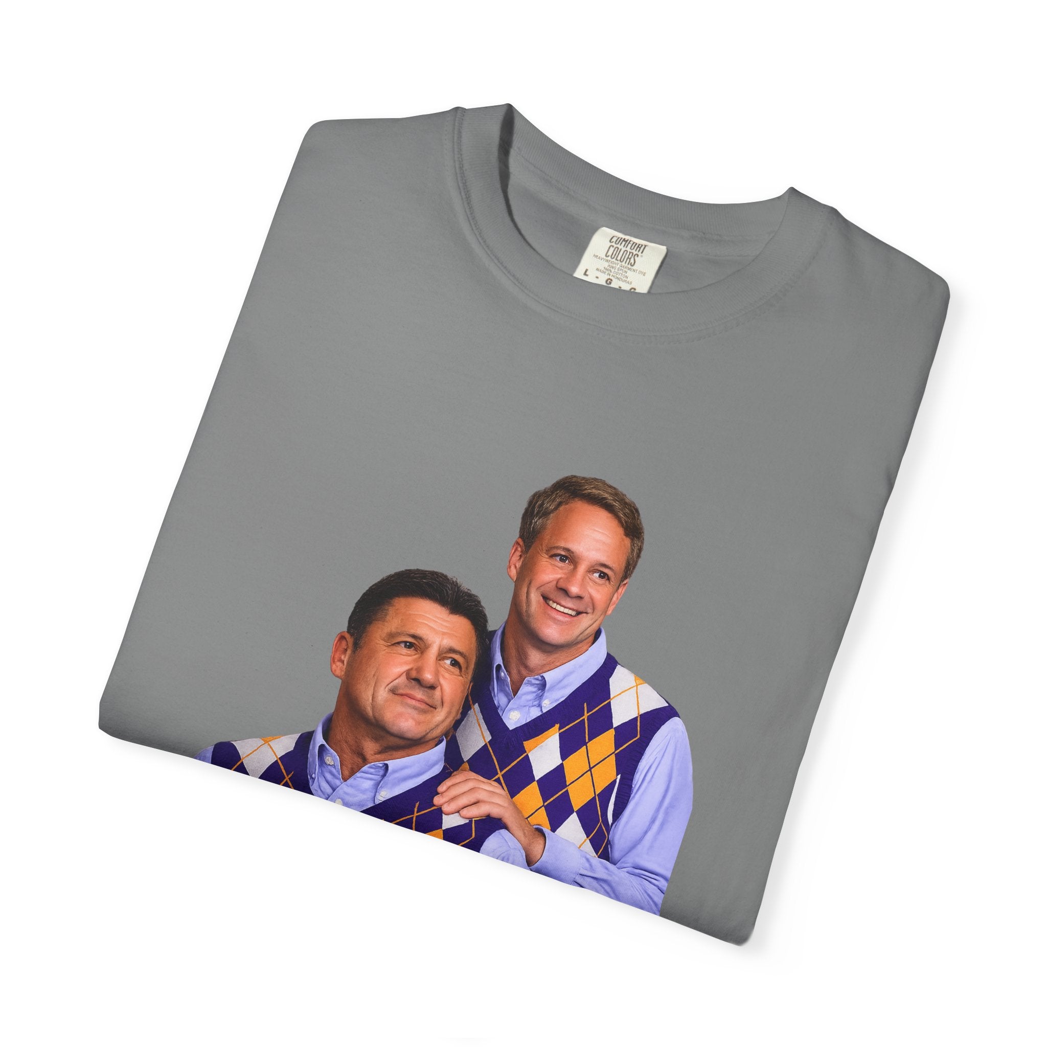 Funny Matching Argyle Portrait T-Shirt — Retro Twin Sweater Vest Photo Tee