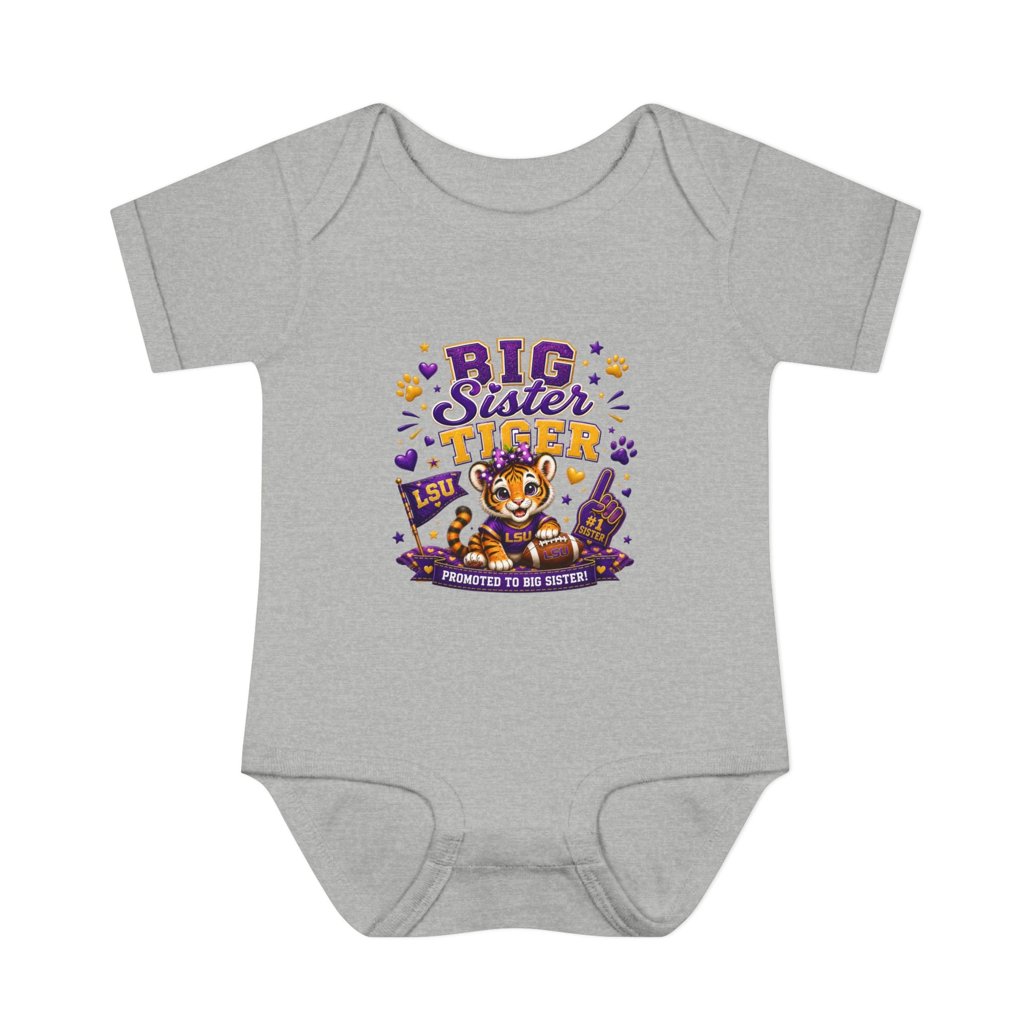 Big Sister Tiger Infant Bodysuit — LSU Inspired Baby Announcement