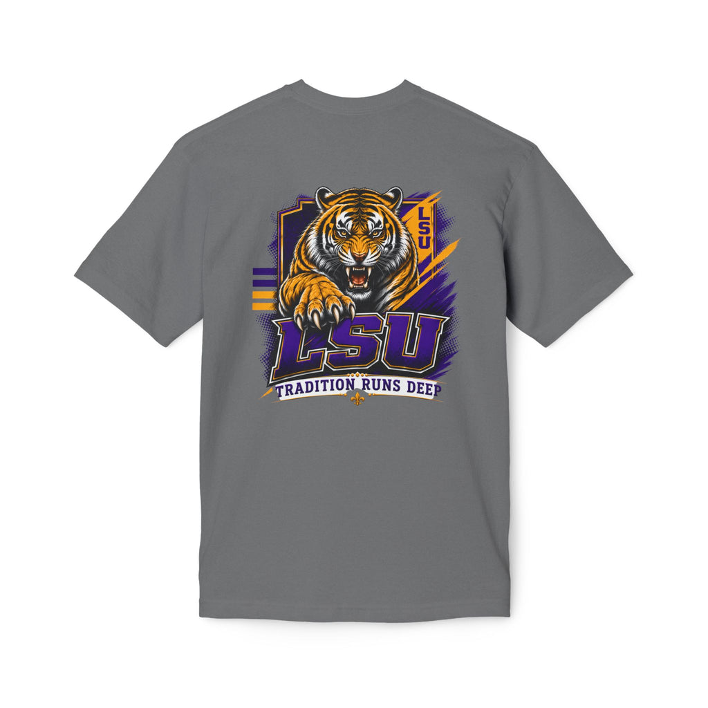 My View of the World LSU Inspired Shirt | Purple & Gold Tiger Eye Graphic Tee | Louisiana Football Fan Shirt | Game Day Back Print