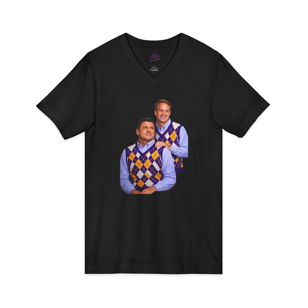LSU Sports V-Neck Tee — "LSU Sports with Chad Blouin" Fan Shirt