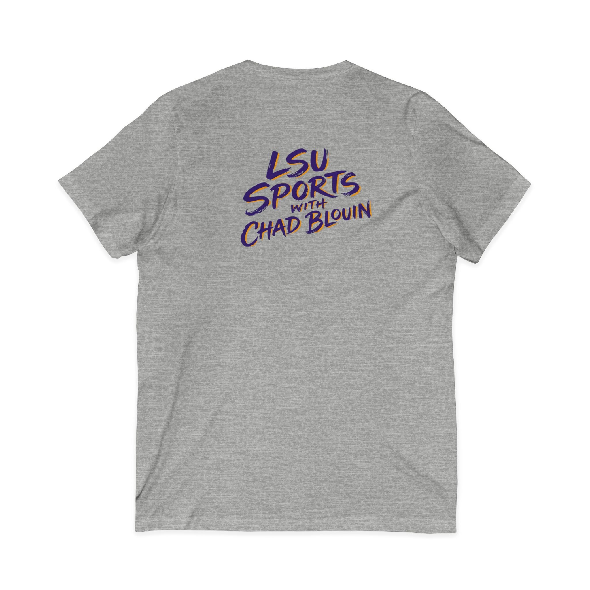LSU Sports V-Neck Tee — "LSU Sports with Chad Blouin" Fan Shirt