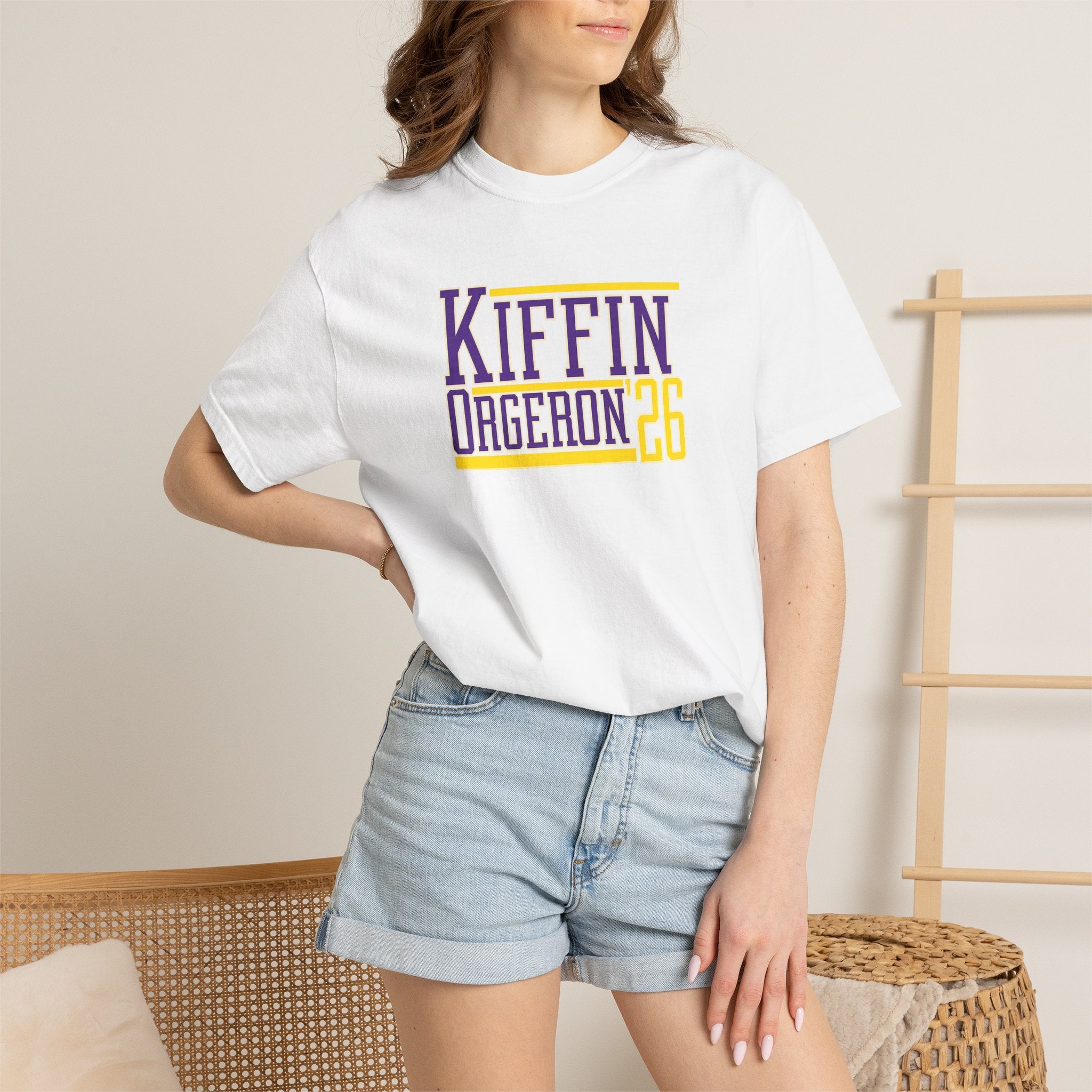 Kiffin Ogeaeon 26 Graphic T-Shirt — Purple & Gold Sports Tribute
