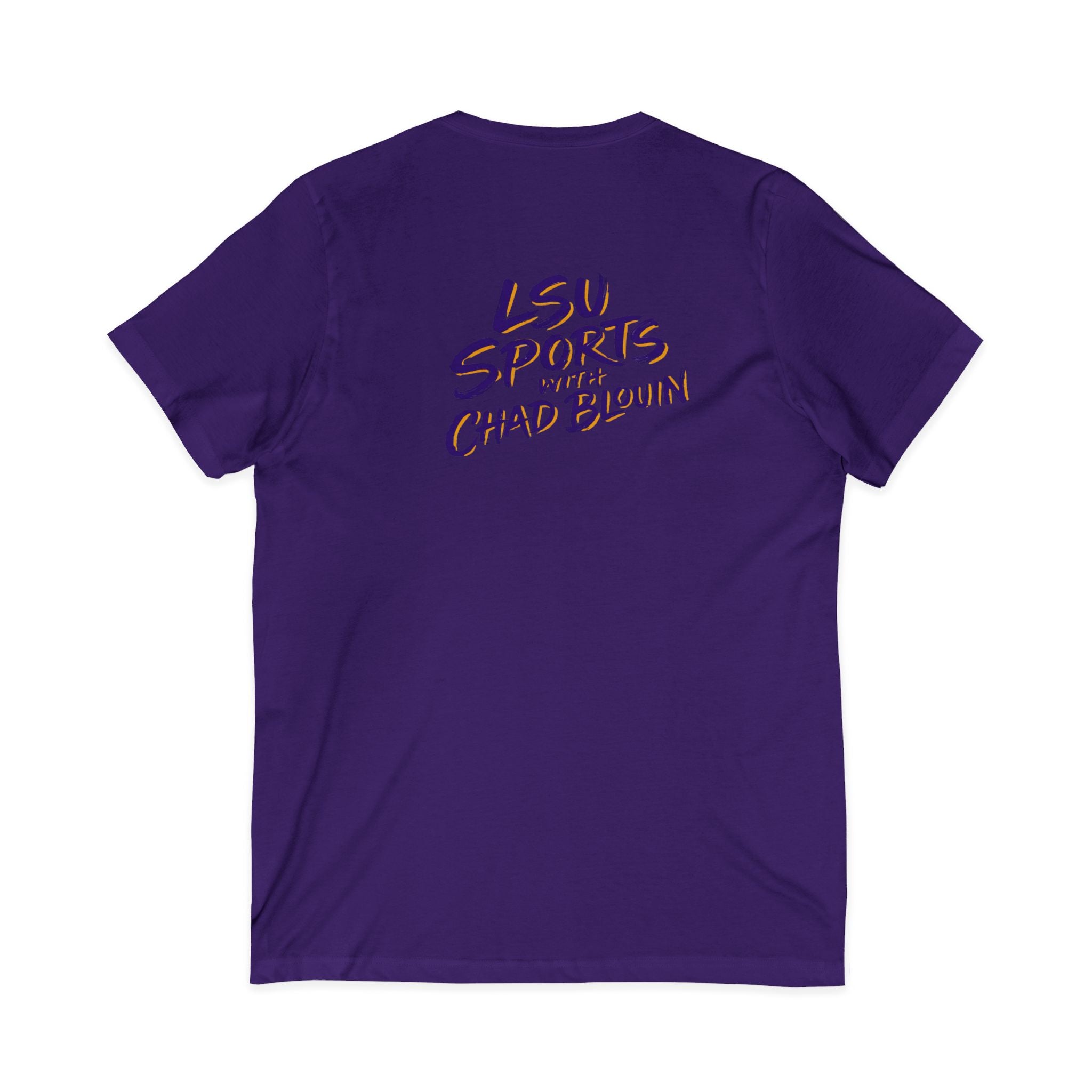 LSU Sports V-Neck Tee — "LSU Sports with Chad Blouin" Fan Shirt