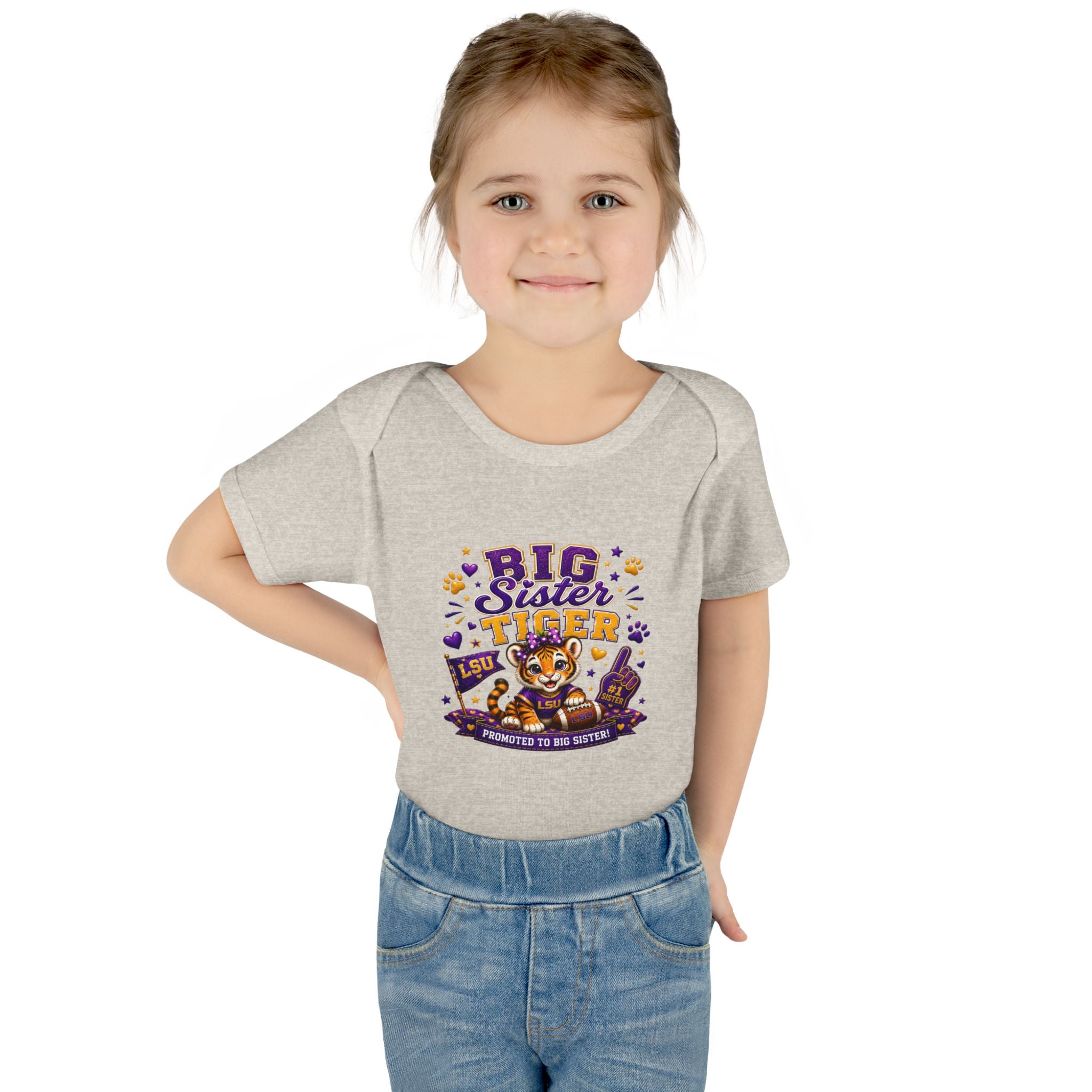 Big Sister Tiger Infant Bodysuit — LSU Inspired Baby Announcement