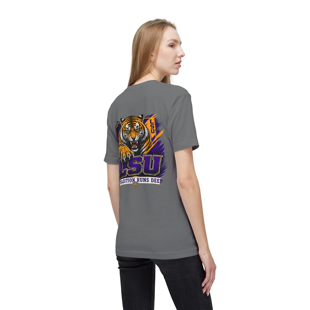 My View of the World LSU Inspired Shirt | Purple & Gold Tiger Eye Graphic Tee | Louisiana Football Fan Shirt | Game Day Back Print