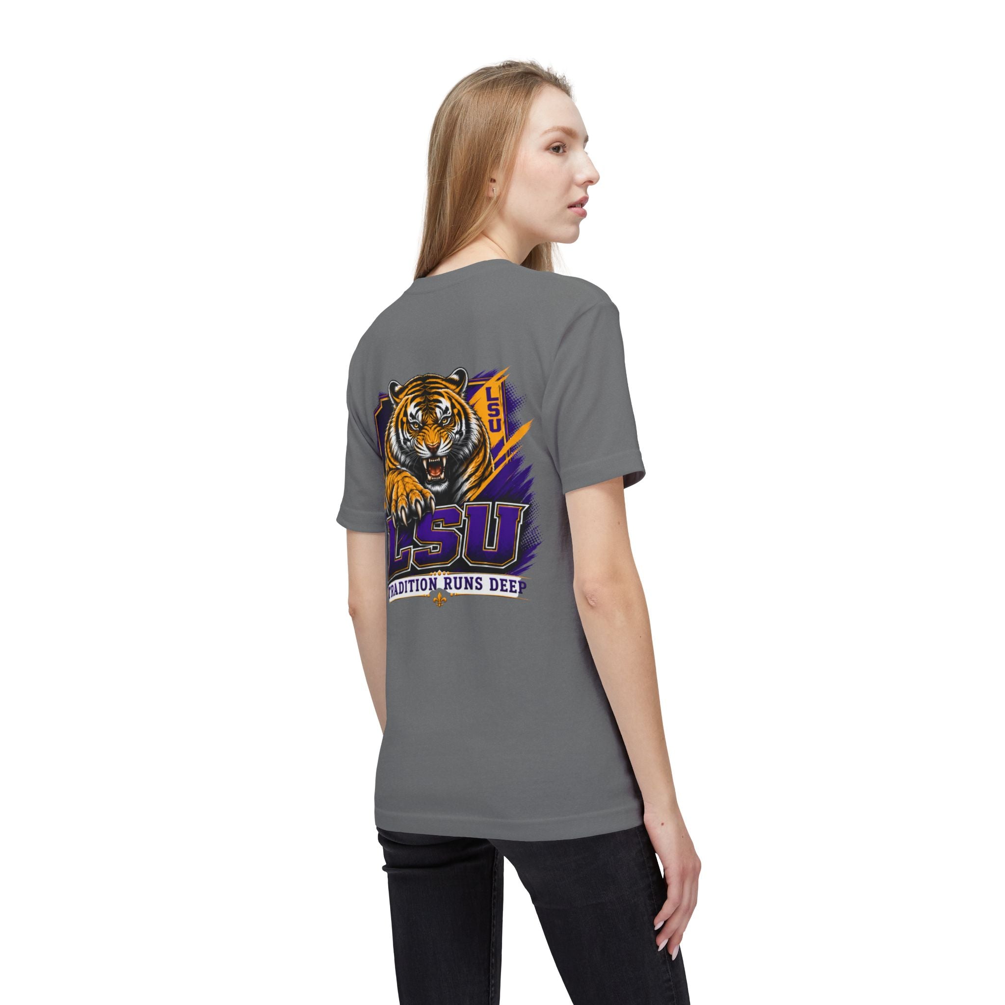 My View of the World LSU Inspired Shirt | Purple & Gold Tiger Eye Graphic Tee | Louisiana Football Fan Shirt | Game Day Back Print