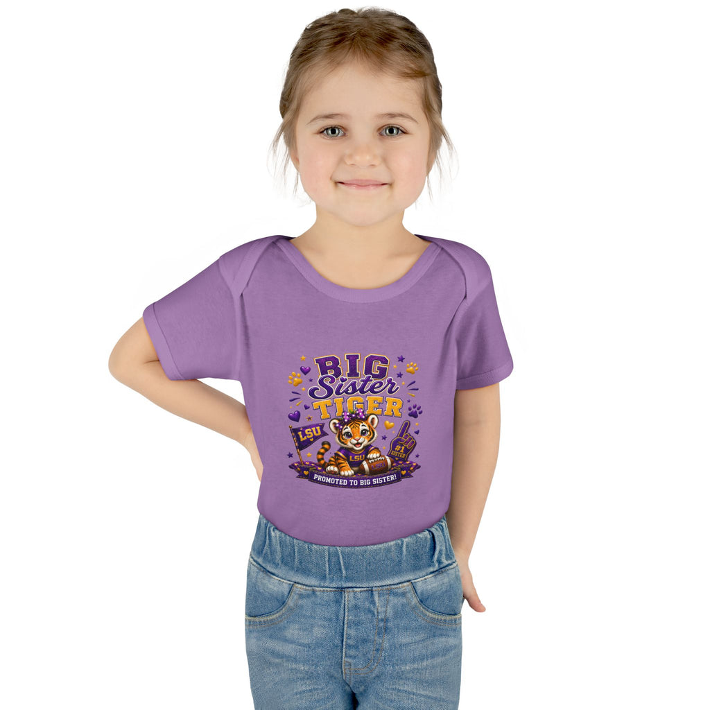 Big Sister Tiger Infant Bodysuit — LSU Inspired Baby Announcement