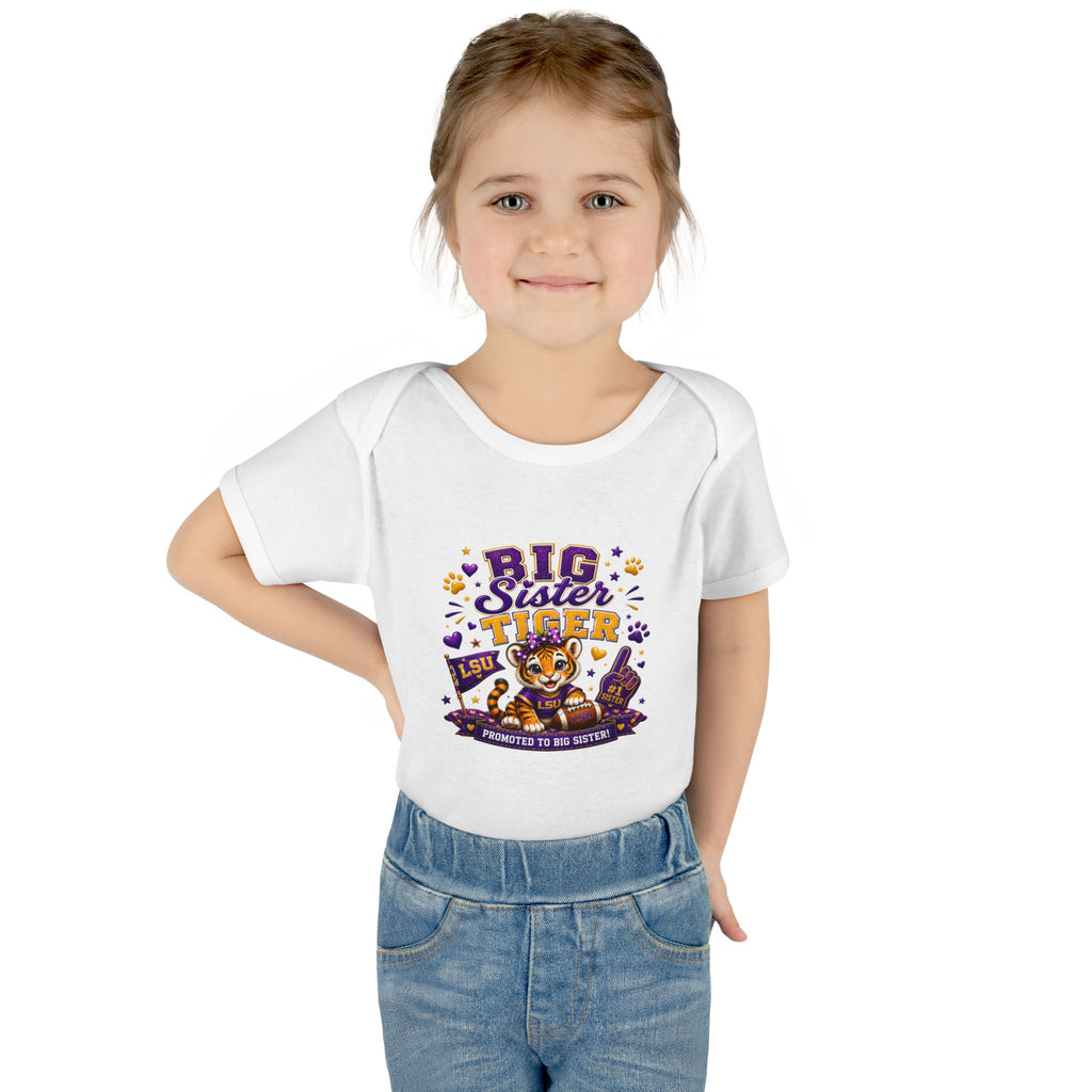 Big Sister Tiger Infant Bodysuit — LSU Inspired Baby Announcement