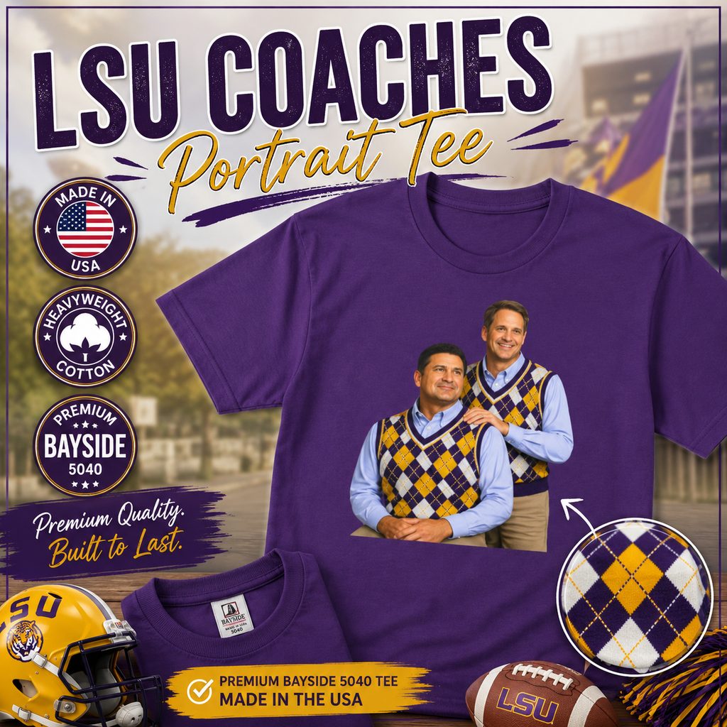 LSU Coaches Funny Shirt | SEC Football Meme Tee | LSU Argyle Sweater Vest Graphic Tee